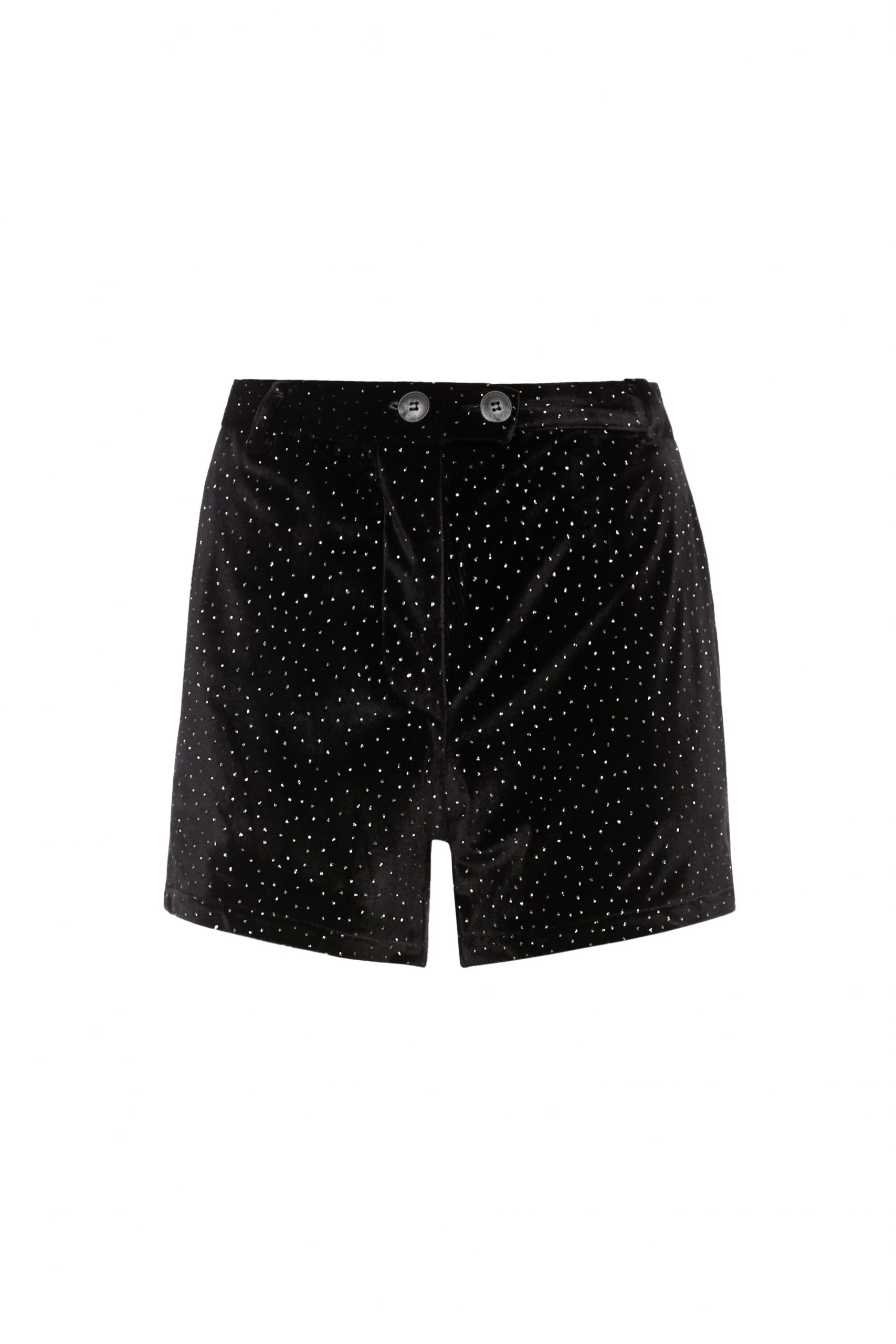 Ava - Black Velvet Dazzle Shorts - Ears of Buddha